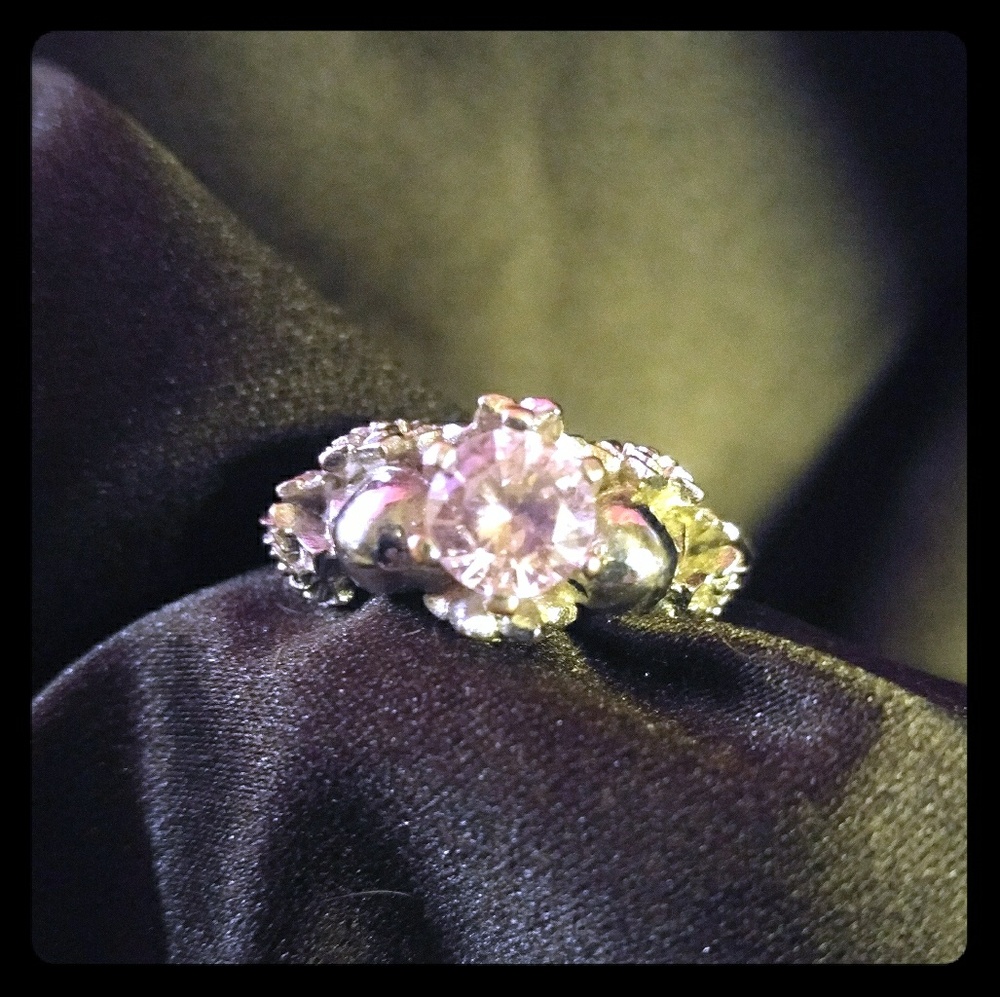Sterling Silver and Pink Sapphire 925 Skull Ring